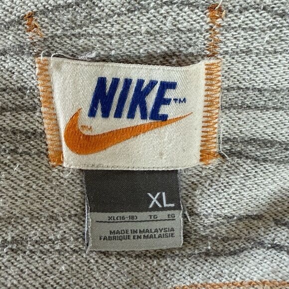 Vintage Nike Orange Swoosh‎ Full Zip Hoodie SZ XL Gray Rainbow Shoe Charm Rare - Picture 3 of 16